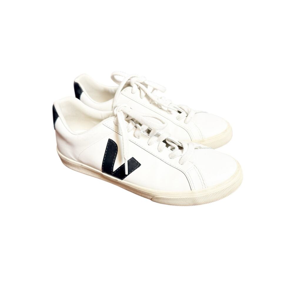 Veja Esplar White Low Top Leather Lace Up Sporty Track Sneakers Women’s Size 8 - Picture 2 of 10